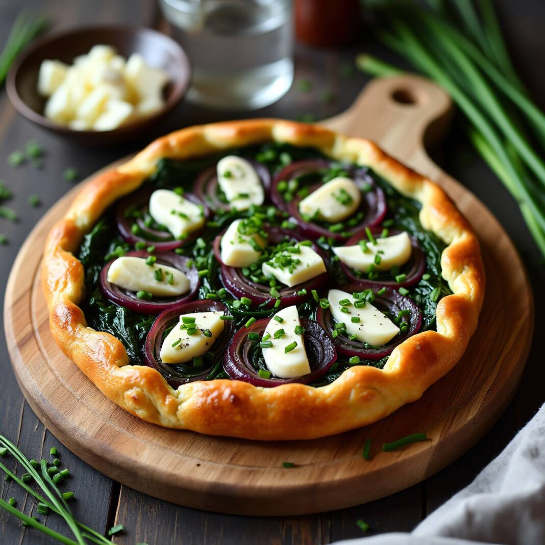 Krautstiel-Tarte mit Blauschimmelkäse Rezept Krautstiel-Tarte mit Blauschimmelkäse Rezept