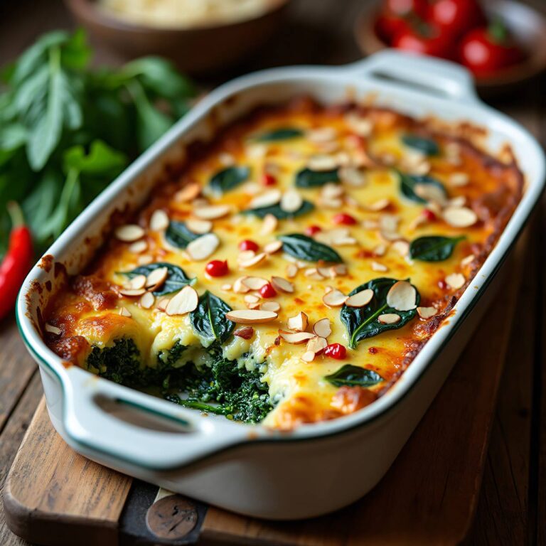 Krautstielgratin mit Käse-Mandelsauce Rezept