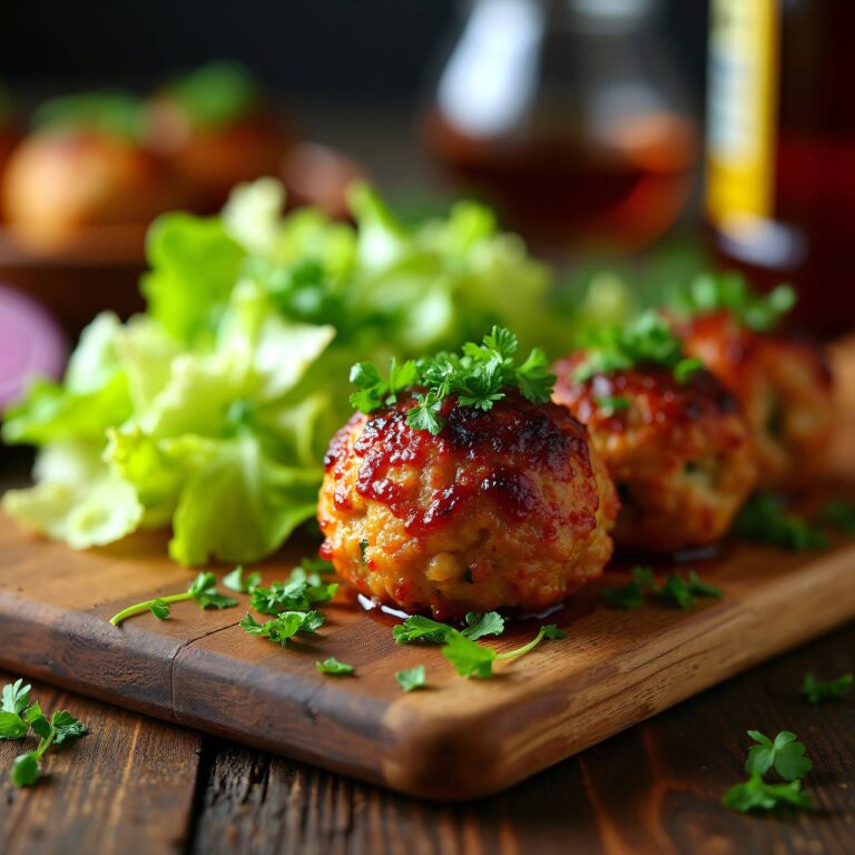 Kresse-Hackfleischbällchen mit Kopfsalat Rezept
