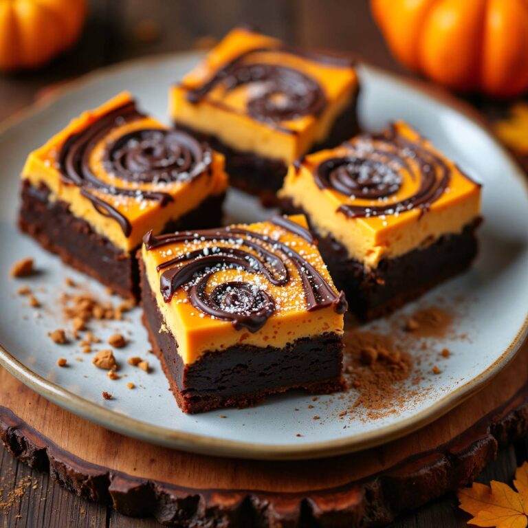 Kürbis-Cheesecake-Brownies Rezept
