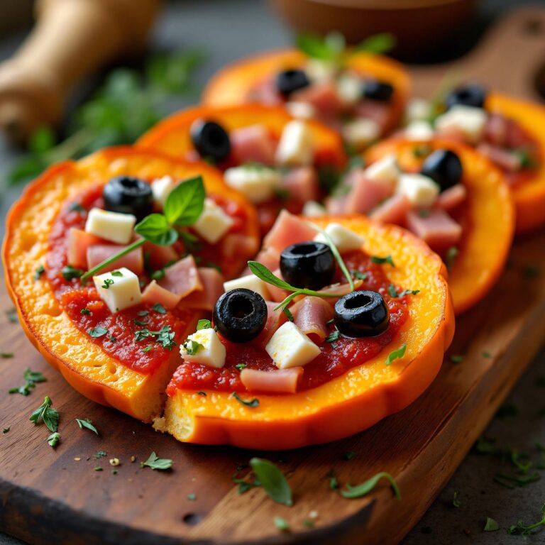 Kürbis mit Pizzabelag Rezept