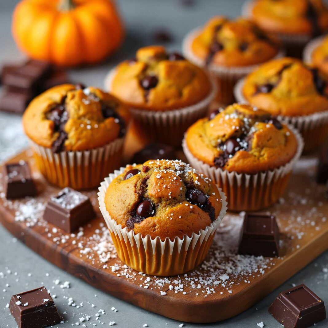 Kürbis-Muffins mit Schokolade Rezept Kürbis-Muffins mit Schokolade Rezept