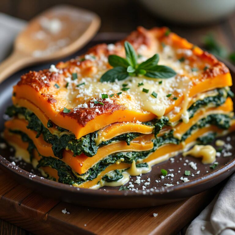 Kürbis-Spinat-Lasagne (Low-Carb-Lasagne) Rezept