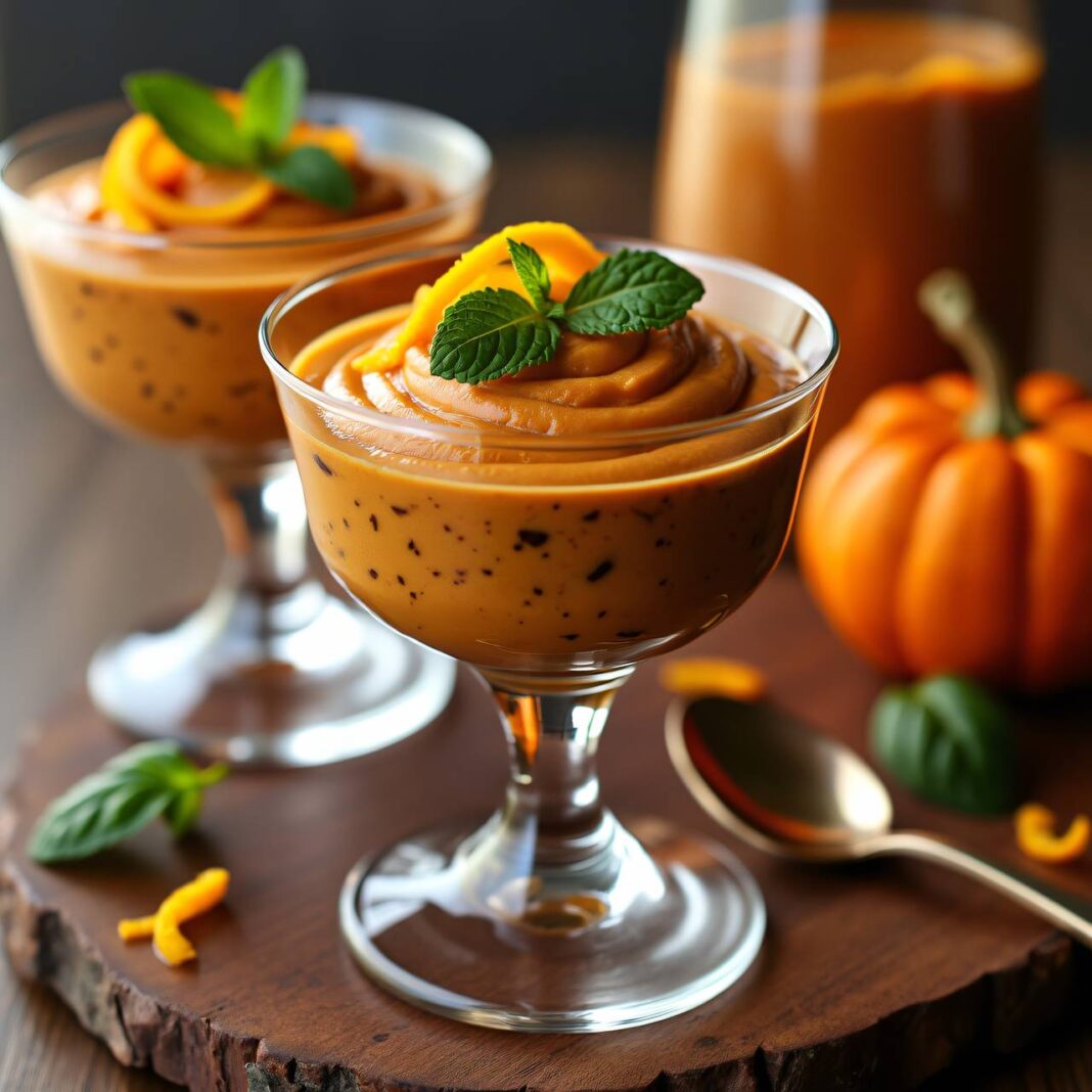 Kürbis-Stracciatella-Mousse Rezept Kürbis-Stracciatella-Mousse Rezept