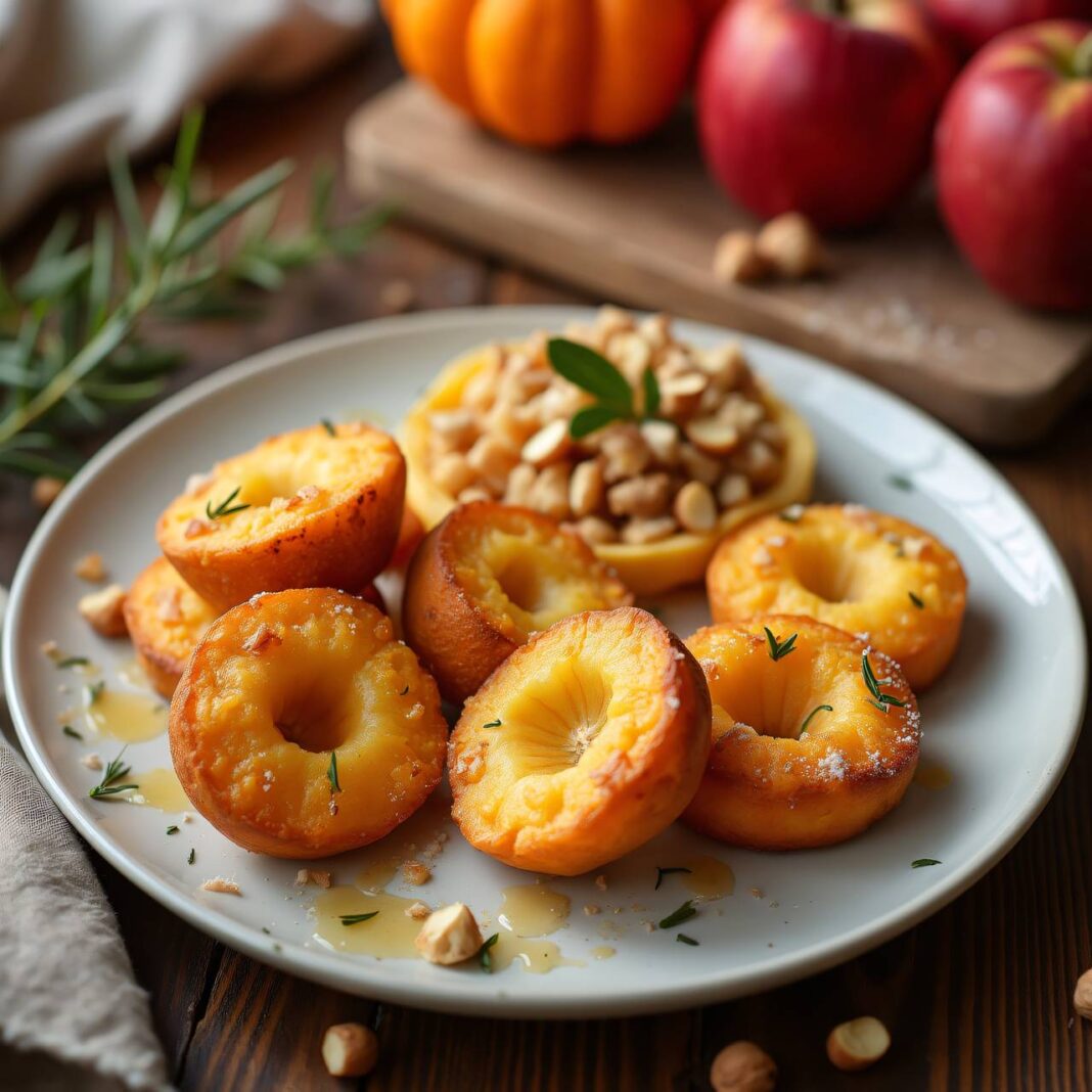 Kürbis-Tätschli mit Apfeltatar Rezept Kürbis-Tätschli mit Apfeltatar Rezept