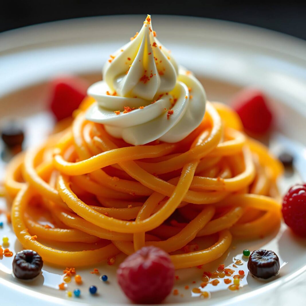 Kürbis-Vermicelles mit Vanille-Sahne Rezept Kürbis-Vermicelles mit Vanille-Sahne Rezept