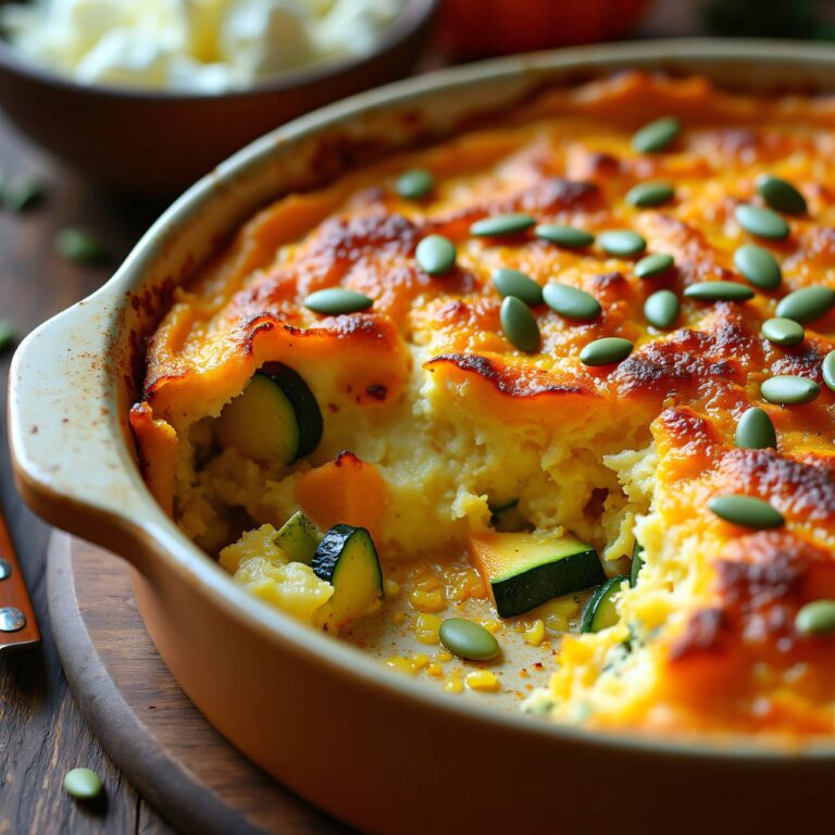 Kürbis-Zucchini-Gratin mit Hüttenkäse Rezept