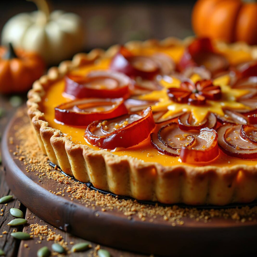 Kürbisblechkuchen mit Wurst Rezept Kürbisblechkuchen mit Wurst Rezept