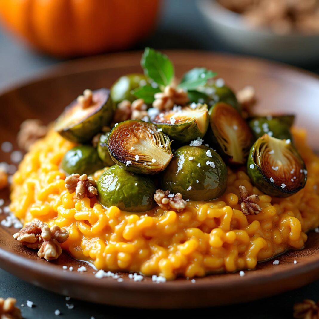 Kürbisrisotto mit Rosenkohl Rezept Kürbisrisotto mit Rosenkohl Rezept