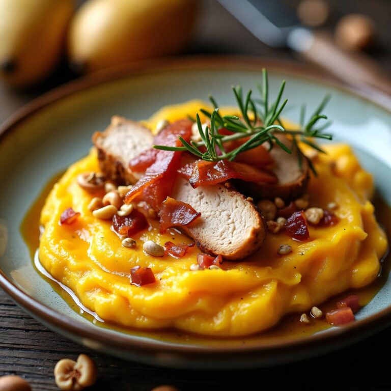 Kürbisstock mit Fleischgeschnetzeltem Rezept