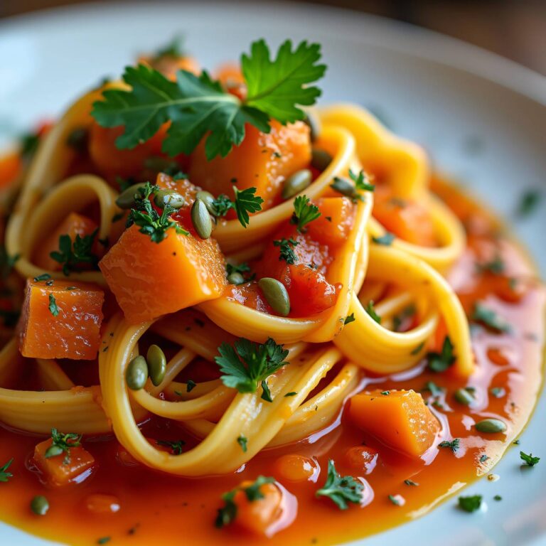 Kürbissugo auf Taglierini Rezept