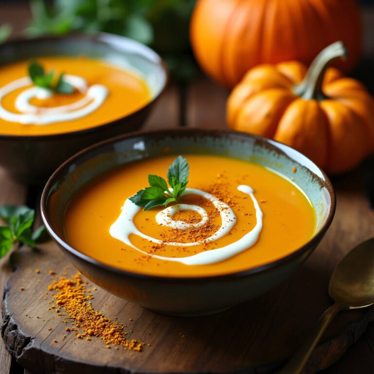 Kürbissuppe mit Ingwerrahm Rezept