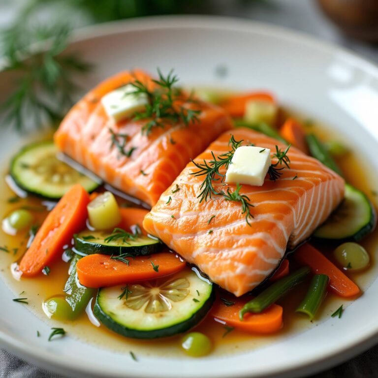 Lachs auf Gemüsebett Rezept