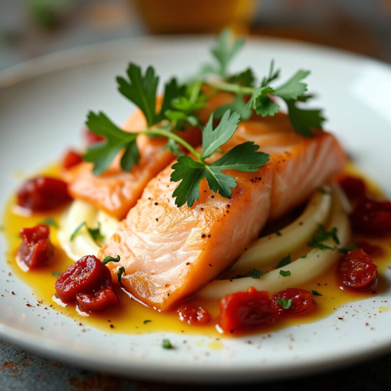 Lachsforellenfilets mit Schwarzwurzeln und Dörrtomaten Rezept