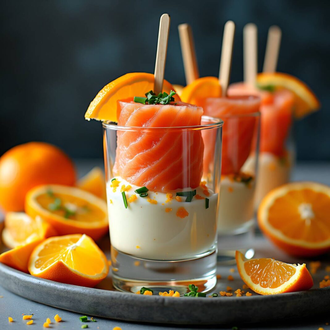 Lachshäppchen mit Orangen-Quarkfüllung Rezept Lachshäppchen mit Orangen-Quarkfüllung Rezept