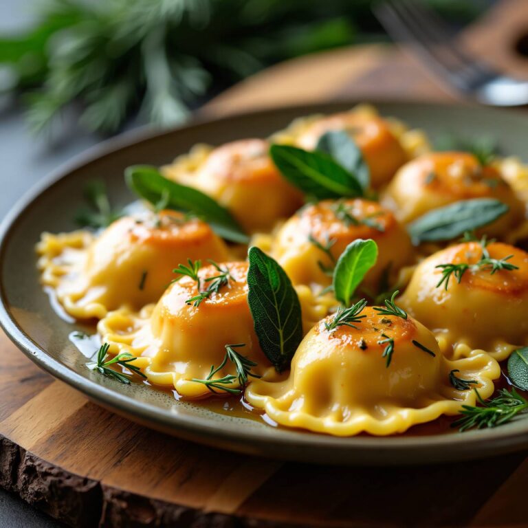 Lachsravioli an Salbeisauce Rezept