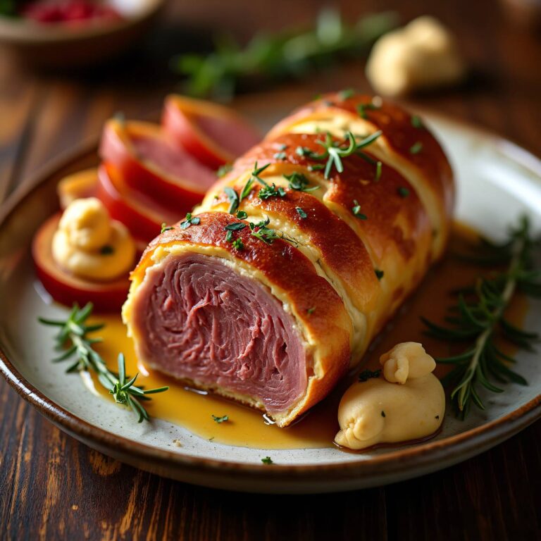 Lamm im Kräuterbrotteig Rezept