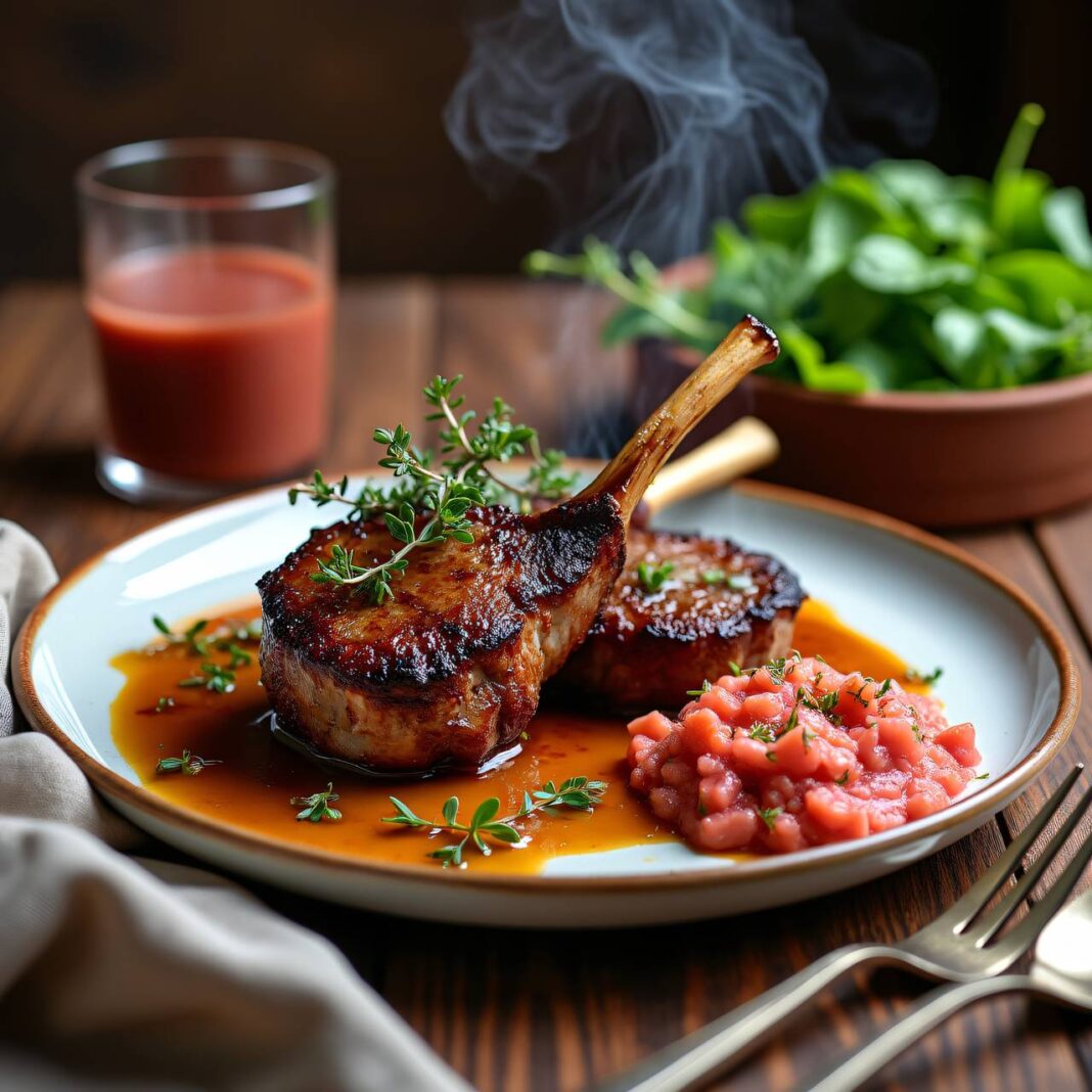 Lammgigot mit Rhabarber-Chutney Rezept Lammgigot mit Rhabarber-Chutney Rezept