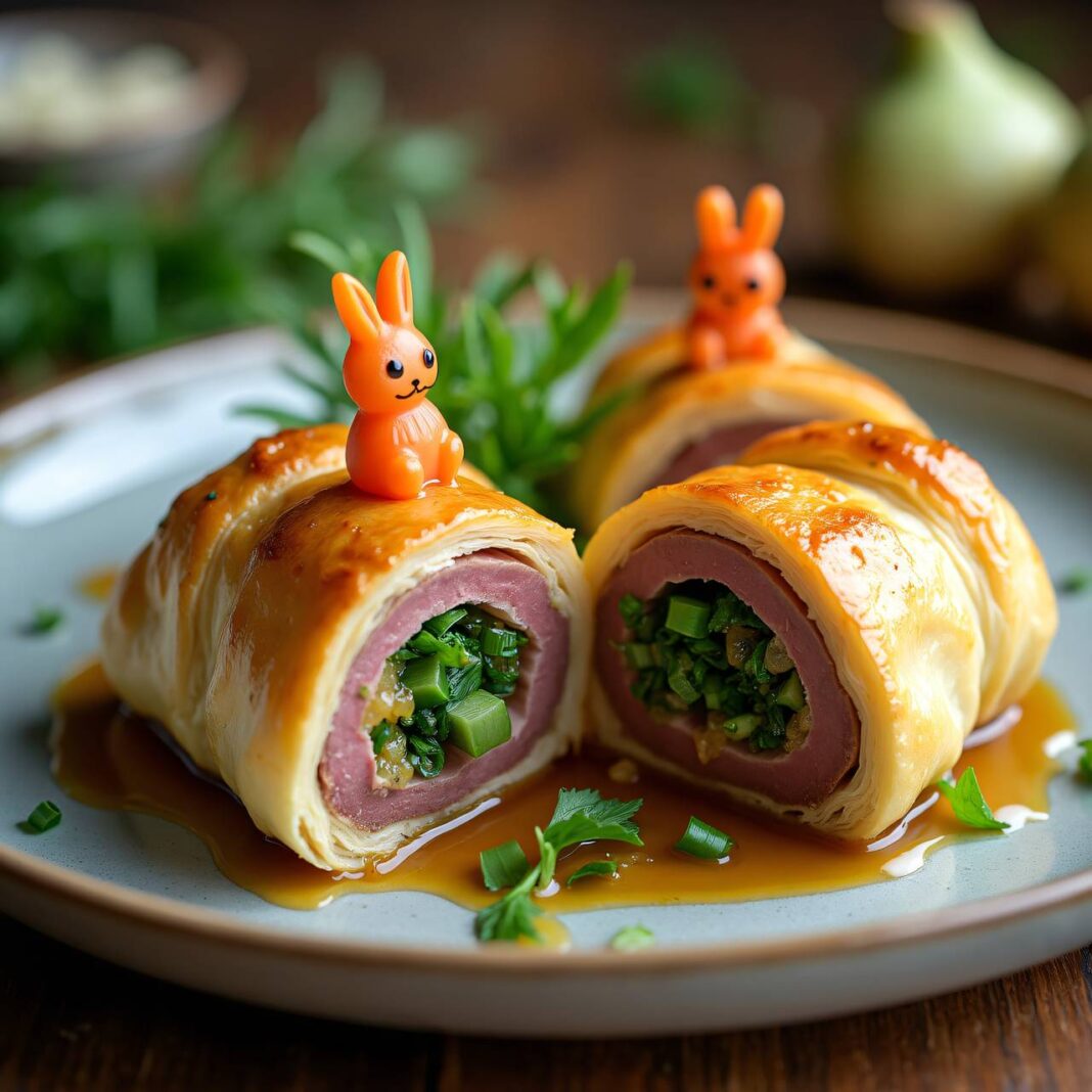 Lammrückenfilets mit Bärlauch im Teig Rezept Lammrückenfilets mit Bärlauch im Teig Rezept