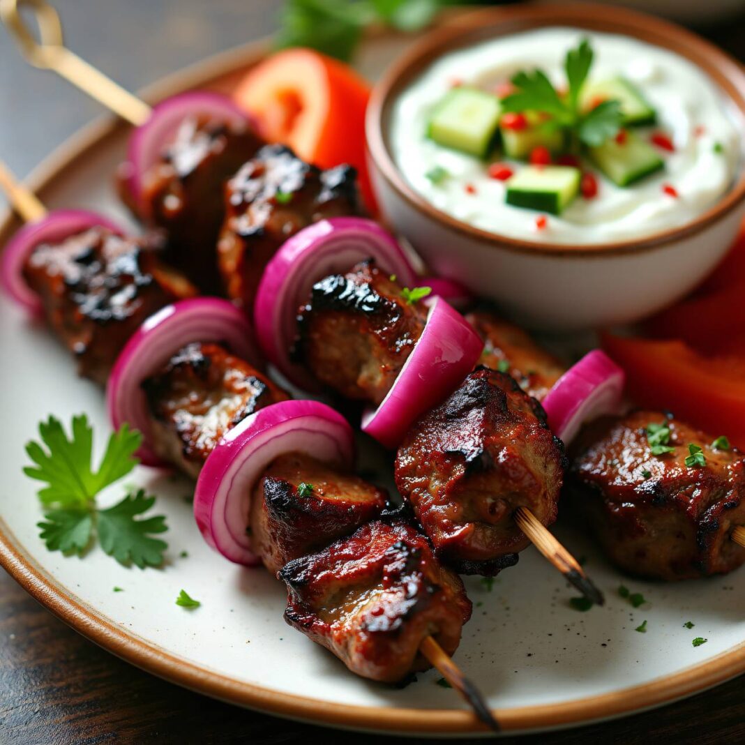 Lammspieße mit Joghurtsauce Rezept Lammspieße mit Joghurtsauce Rezept