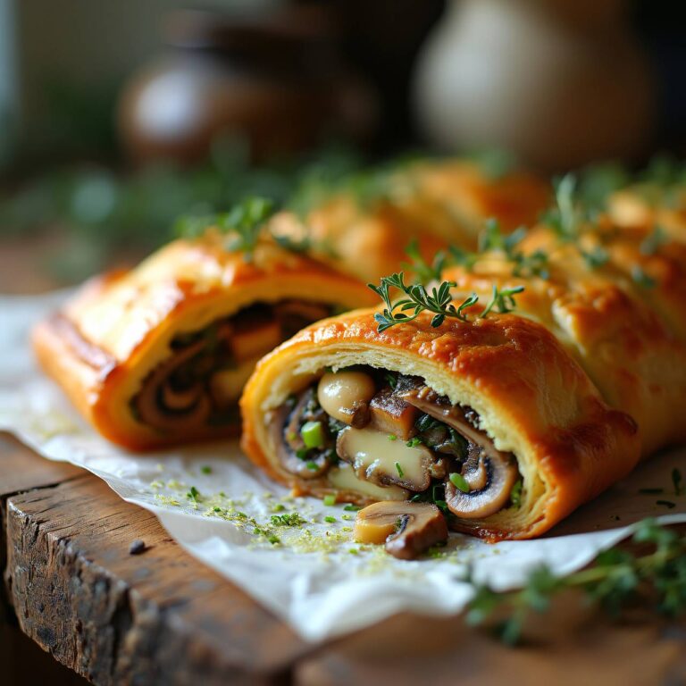 Lauch-Käse-Strudel mit Steinpilzen Rezept