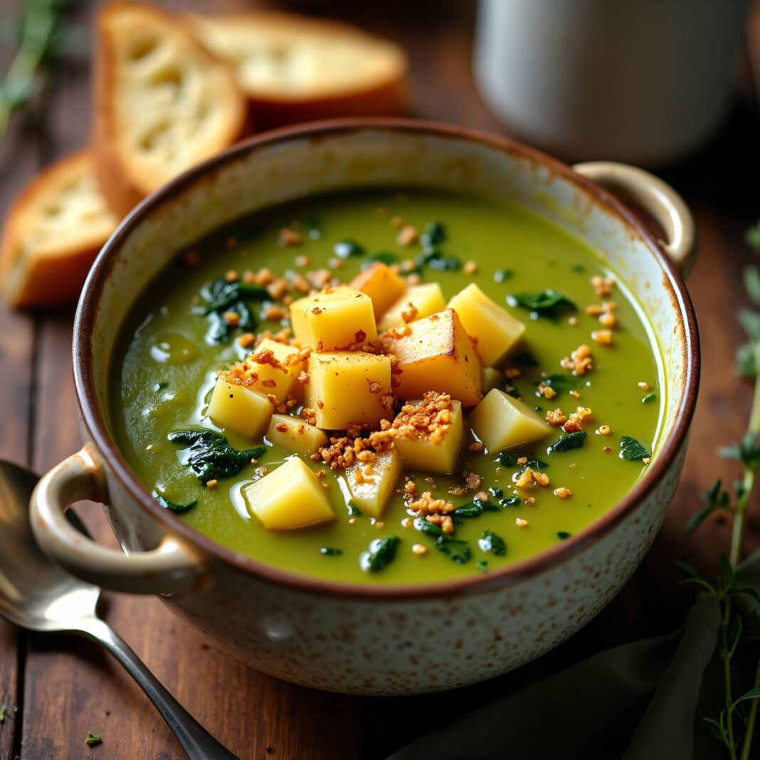 Lauch-Kohlsuppe mit Croûtons Rezept Lauch-Kohlsuppe mit Croûtons Rezept