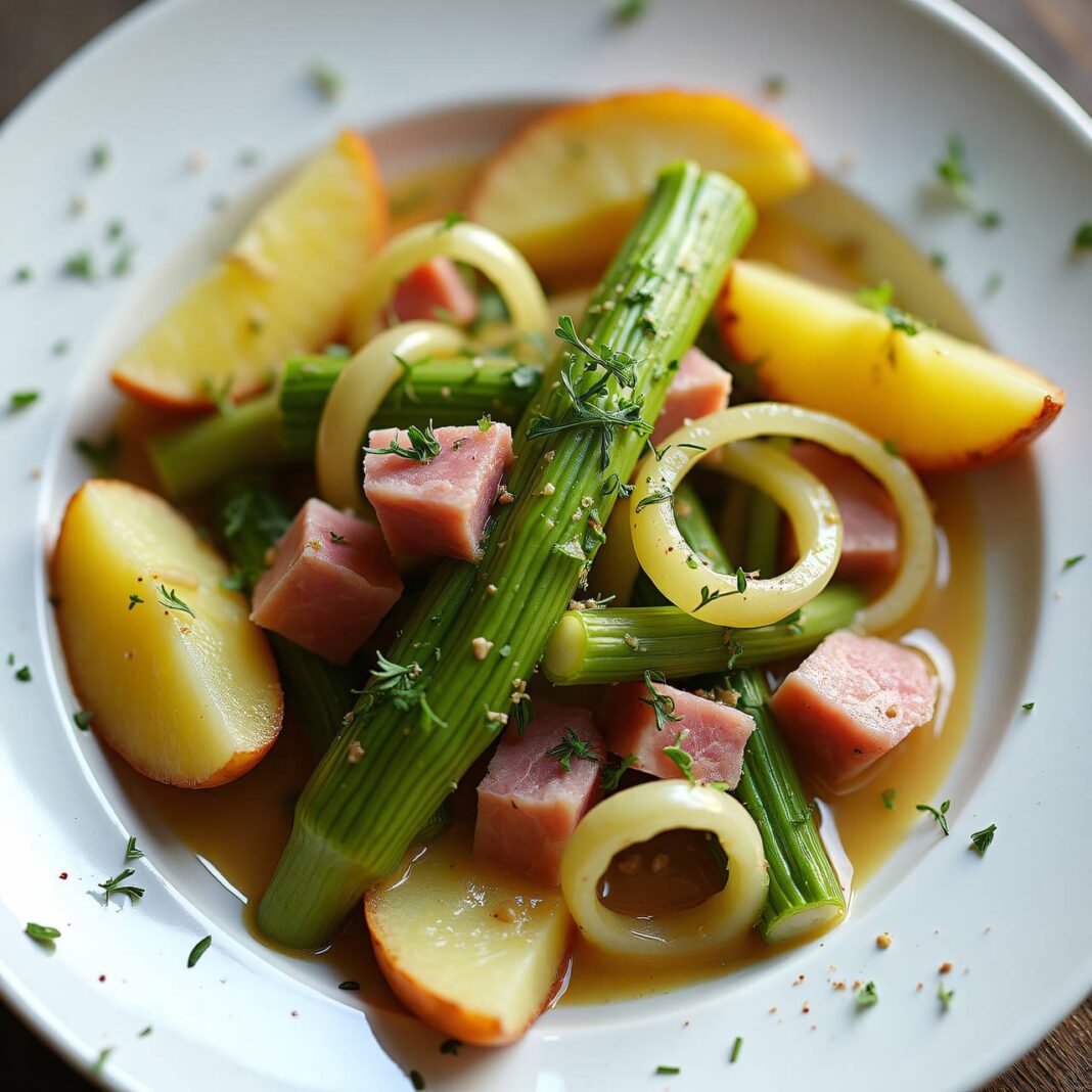 Lauchgemüse mit Schinken und Kartoffeln Rezept Lauchgemüse mit Schinken und Kartoffeln Rezept