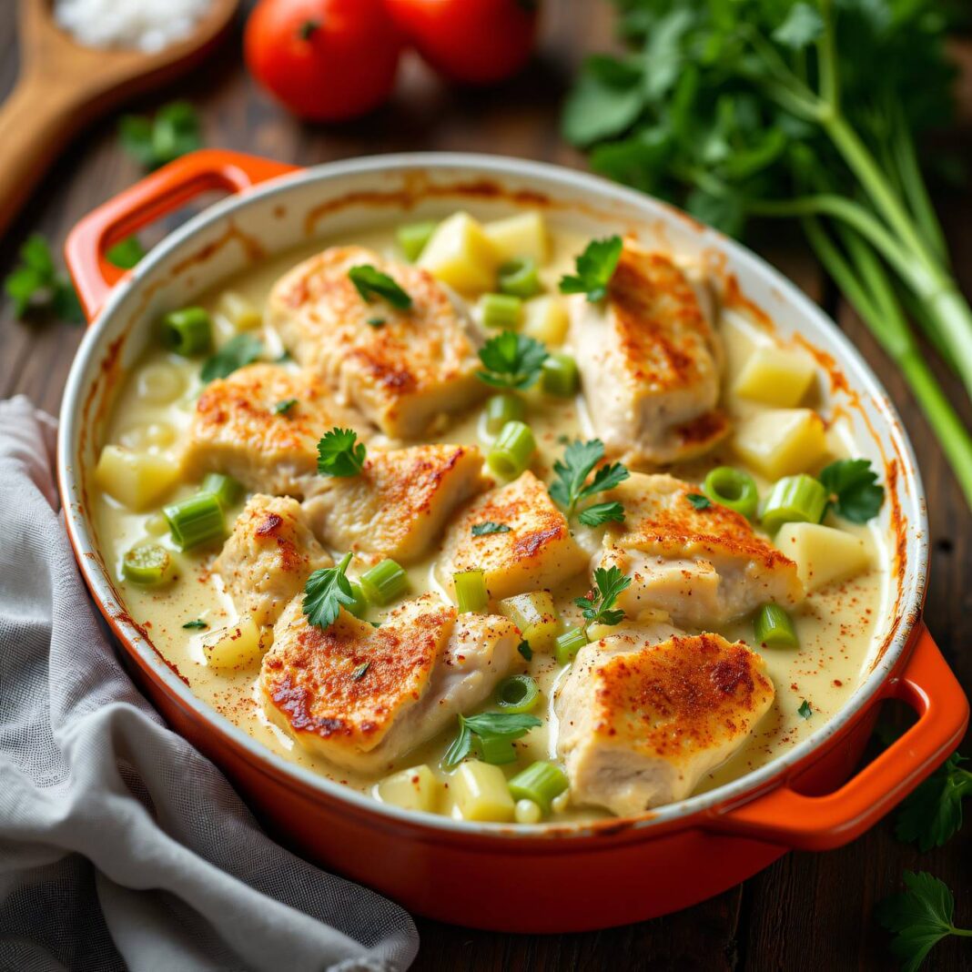 Lauchgratin mit Hühnerbrust und Kartoffeln Rezept Lauchgratin mit Hühnerbrust und Kartoffeln Rezept