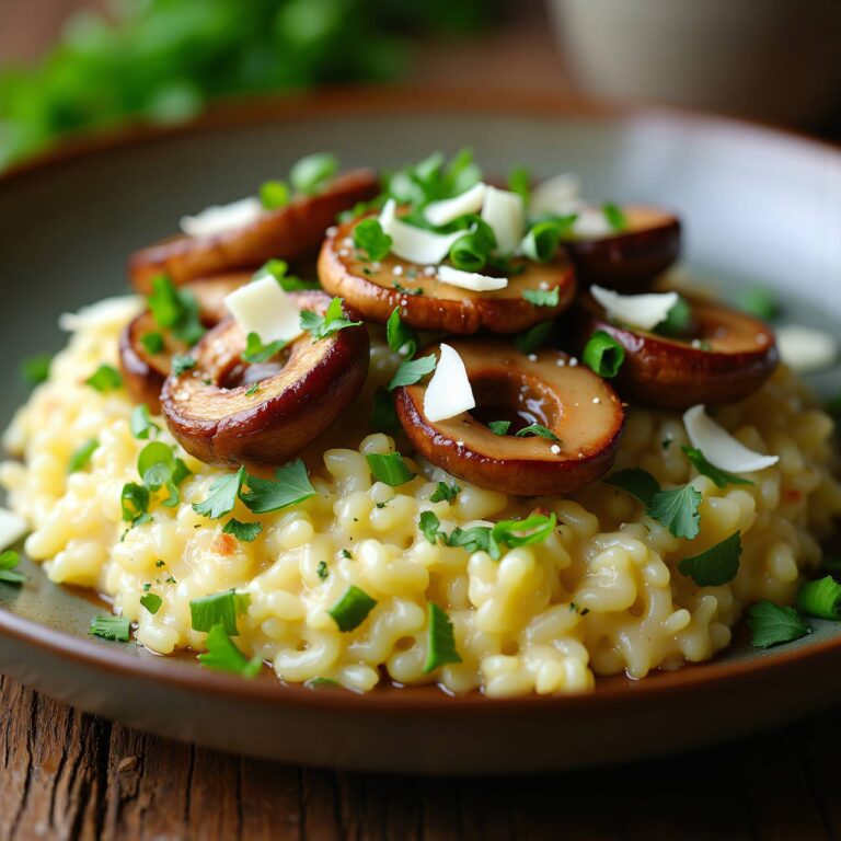 Lauchrisotto mit Champignons und Käselocken Rezept