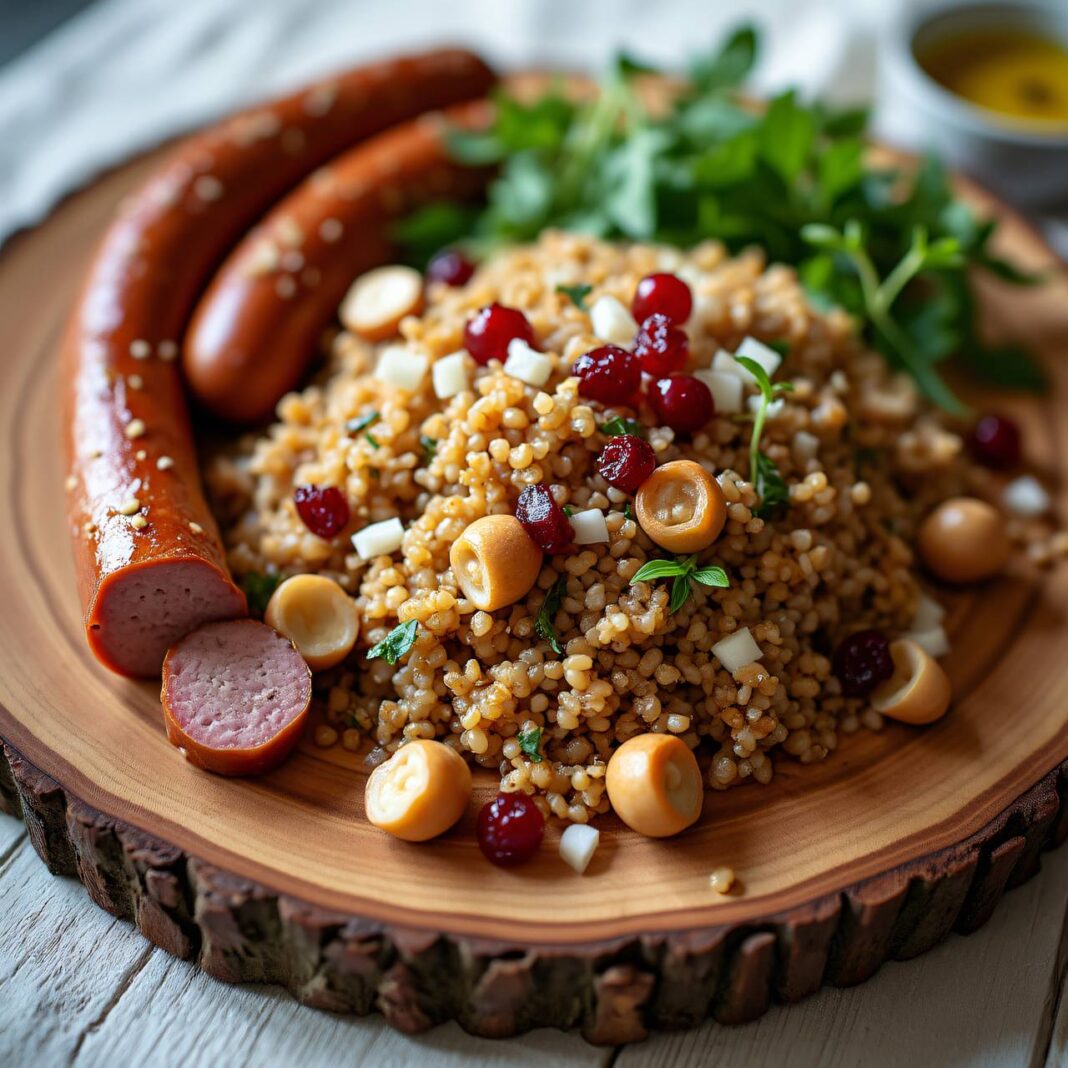 Lauwarmer Dinkel-Maroni-Salat Rezept Lauwarmer Dinkel-Maroni-Salat Rezept