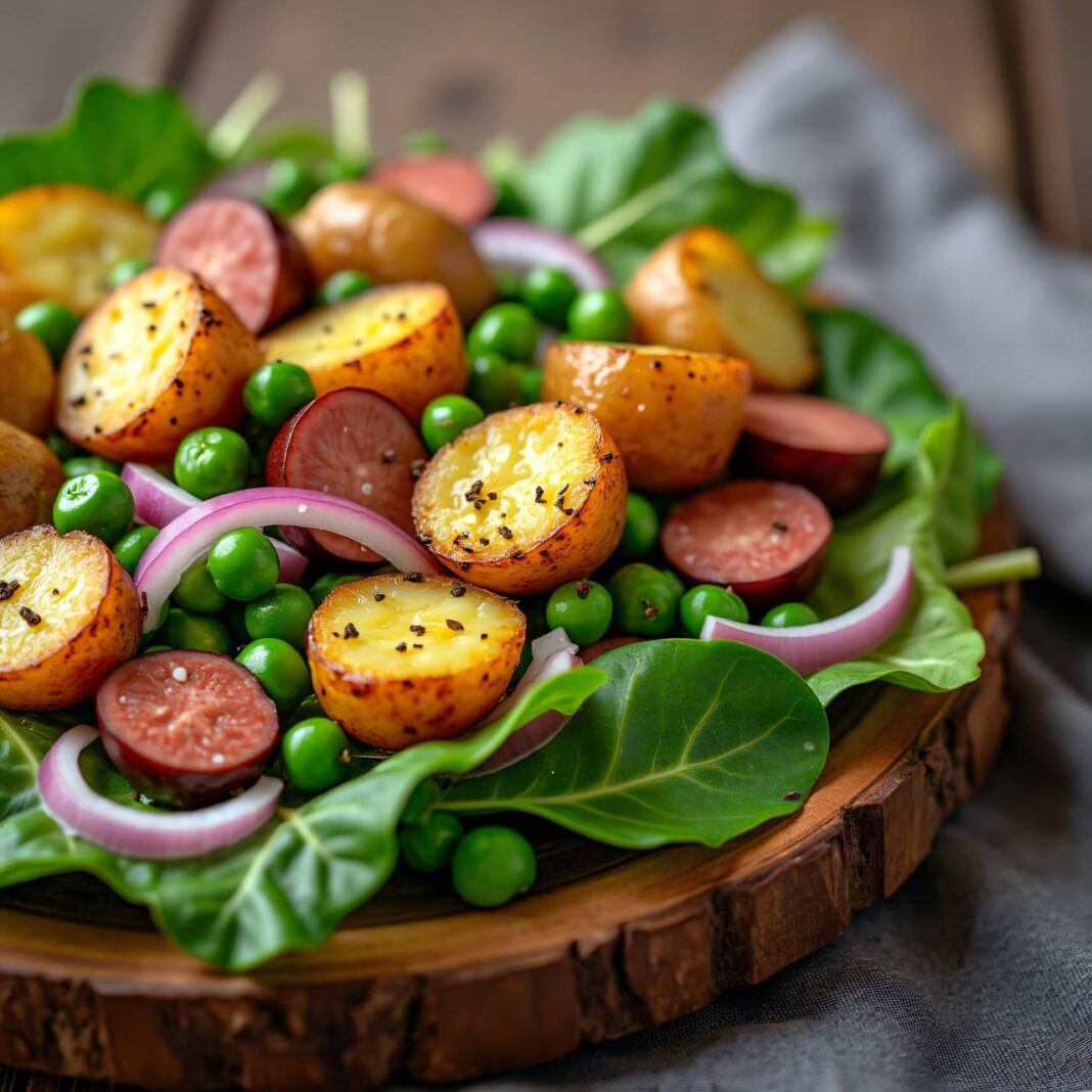 Lauwarmer grüner Salat mit Blechkartoffeln Rezept Lauwarmer grüner Salat mit Blechkartoffeln Rezept