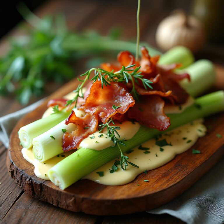 Lauwarmer Lauchsalat an Estragon-Sahnesauce Rezept