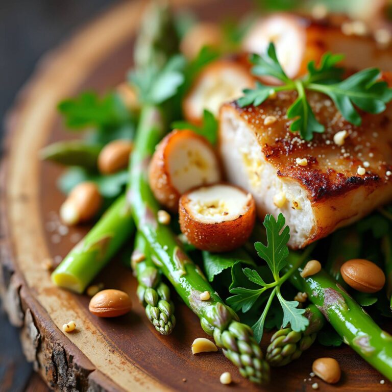 Lauwarmer Spargelsalat mit Geflügelfilets Rezept