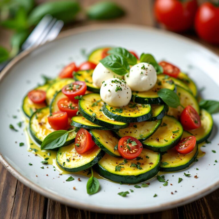 Lauwarmer Zucchinisalat (Low Carb) Rezept