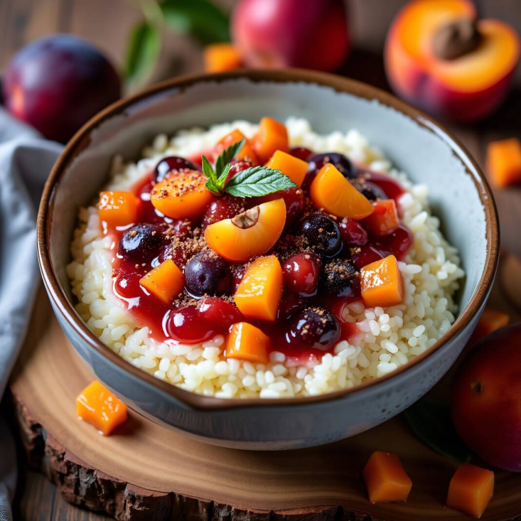 Lebkuchen-Milchreis mit Kompott Rezept Lebkuchen-Milchreis mit Kompott Rezept