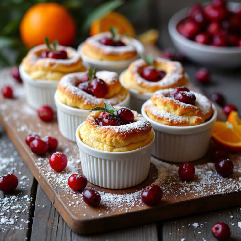 Lebkuchenauflauf mit Preiselbeer-Orangen-Kompott Rezept