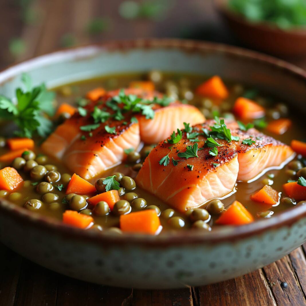 Linsen-Eintopf mit Lachsforelle Rezept Linsen-Eintopf mit Lachsforelle Rezept