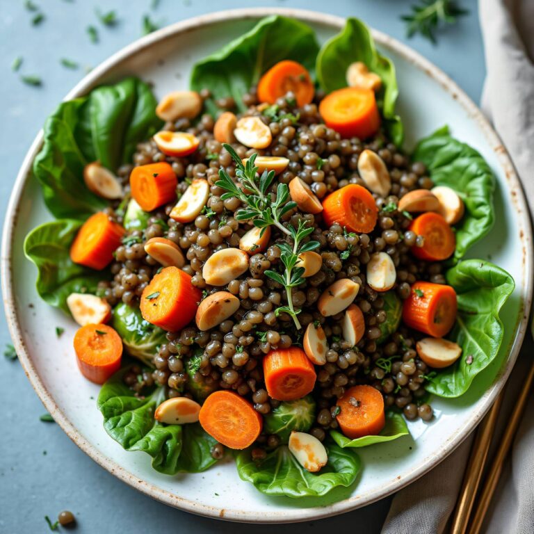 Linsen-Karotten-Salat auf Chicorée Rezept
