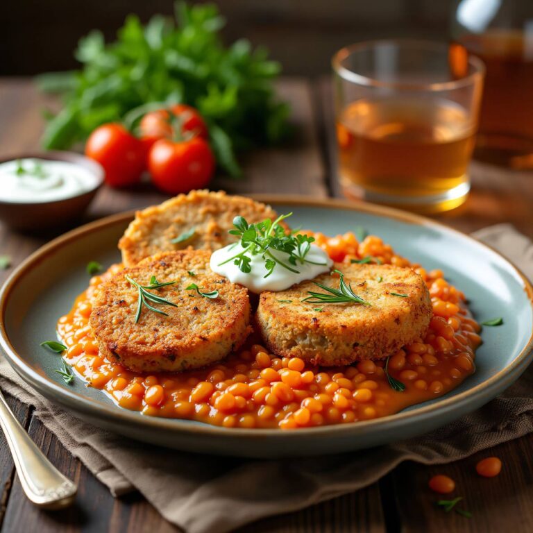 Linsen mit Fleischscheiben Rezept