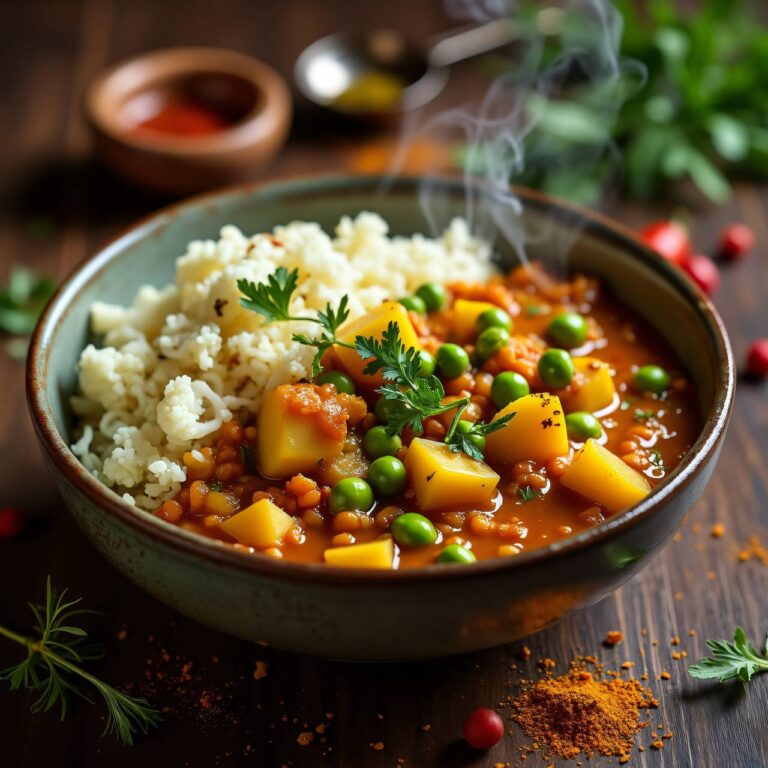 Linseneintopf mit Reis und Gemüse (One Pot) Rezept