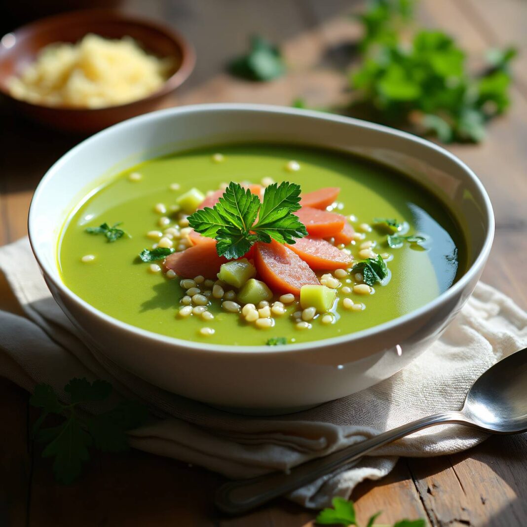 Löwenzahnsuppe mit Trockenfleisch Rezept Löwenzahnsuppe mit Trockenfleisch Rezept