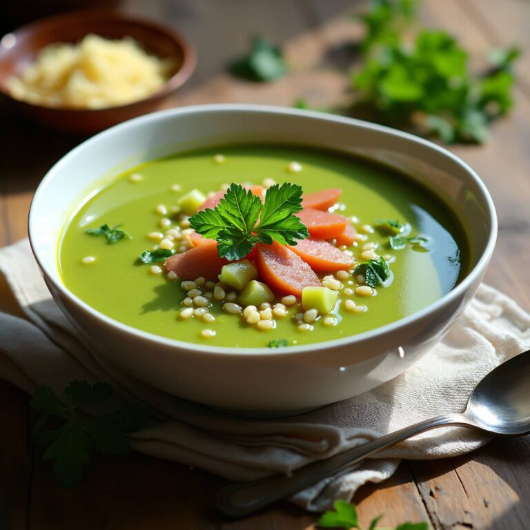Löwenzahnsuppe mit Trockenfleisch Rezept