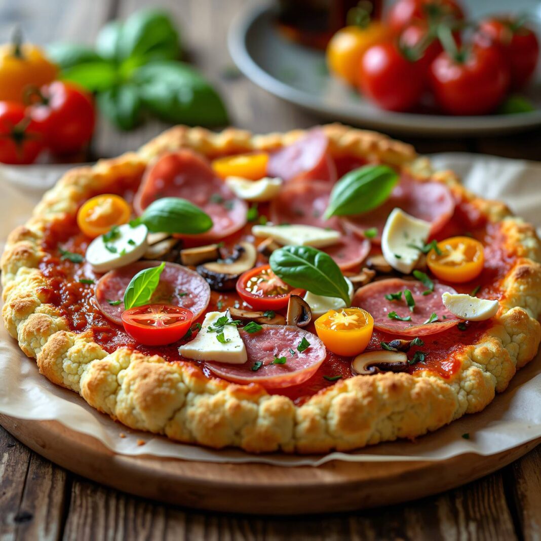 Low-Carb-Blumenkohlpizza Rezept Low-Carb-Blumenkohlpizza Rezept