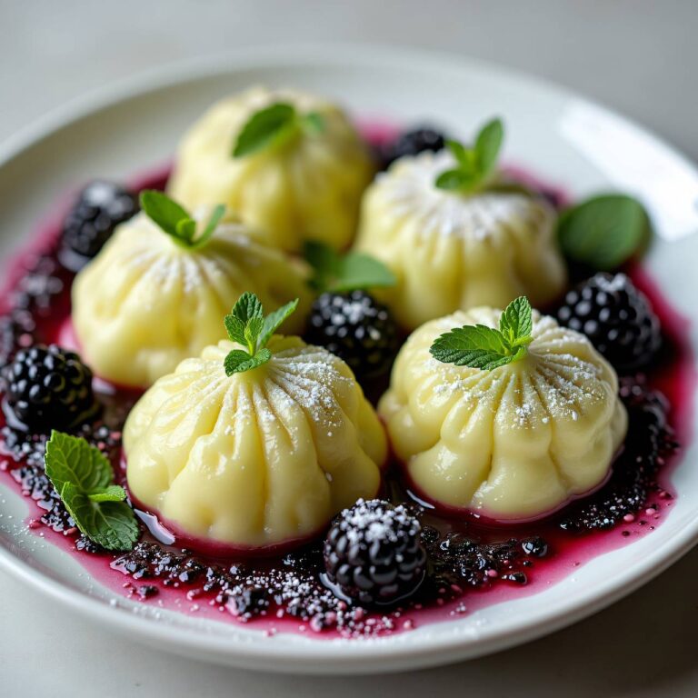 Luftige Limetten-Grießköpfchen mit Brombeeren Rezept
