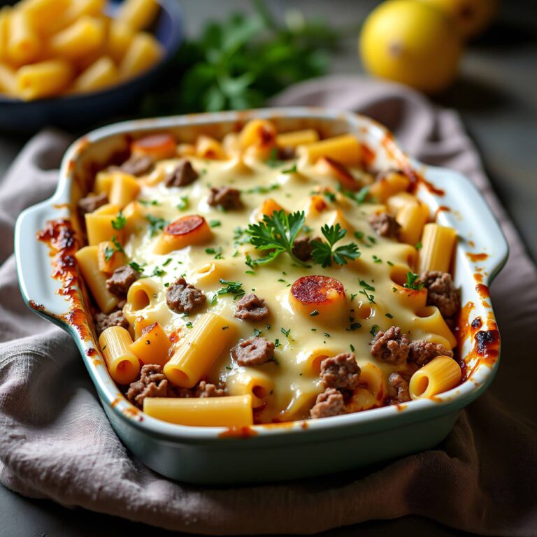 Maccheroni-Gratin mit Rindfleisch und Kohlrabi Rezept