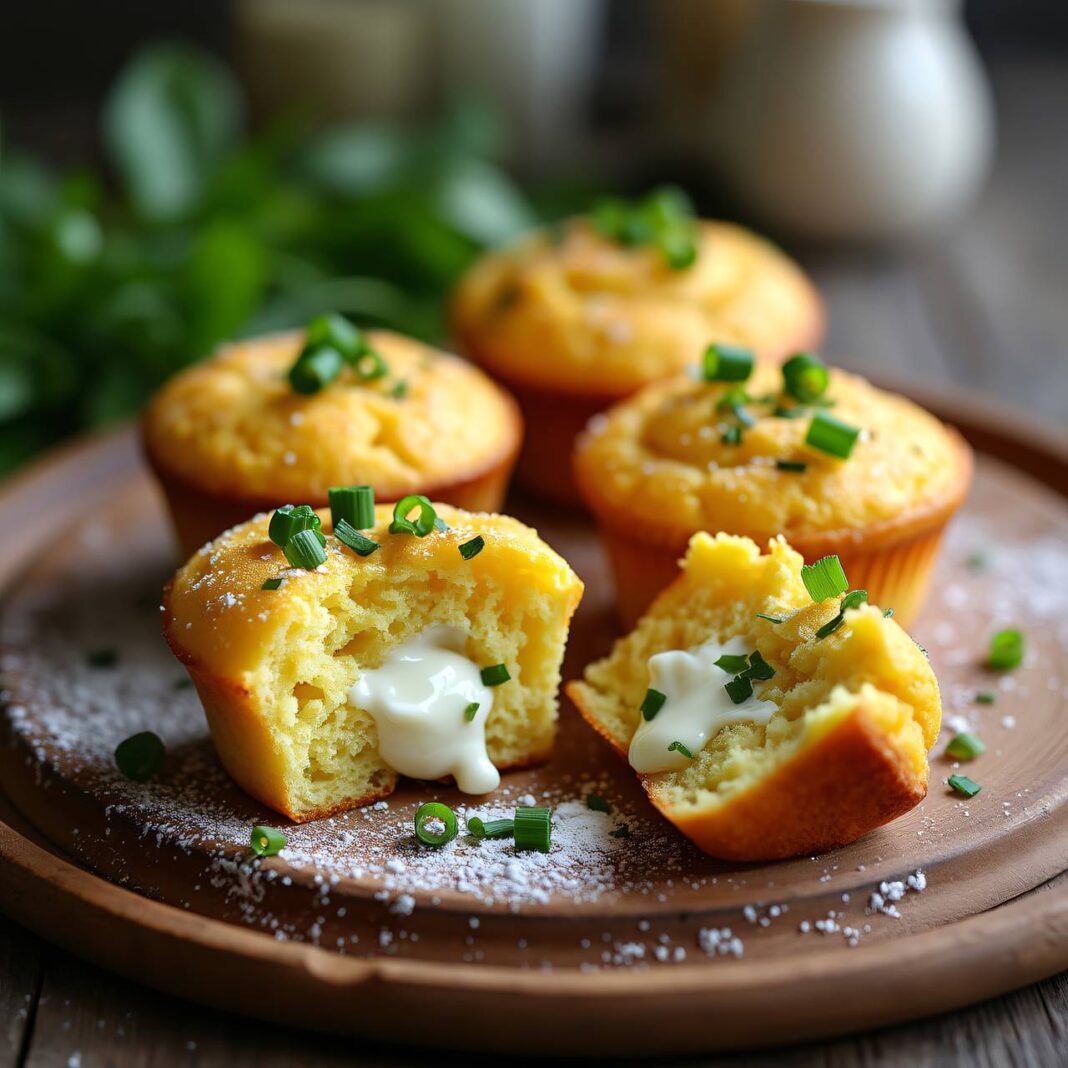 Mais-Muffins mit Quarkfüllung Rezept Mais-Muffins mit Quarkfüllung Rezept