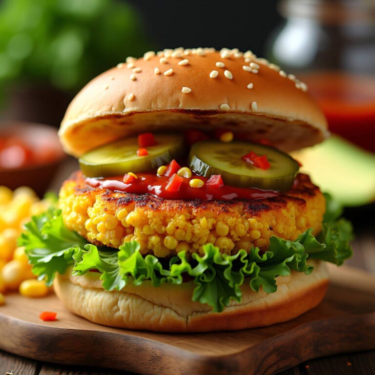 Maisburger mit pikantem Ketchup (Veggie-Burger) Rezept