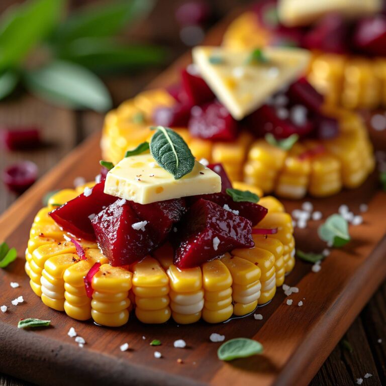 Maisschnitten mit Brie und gebratenen Rüben Rezept