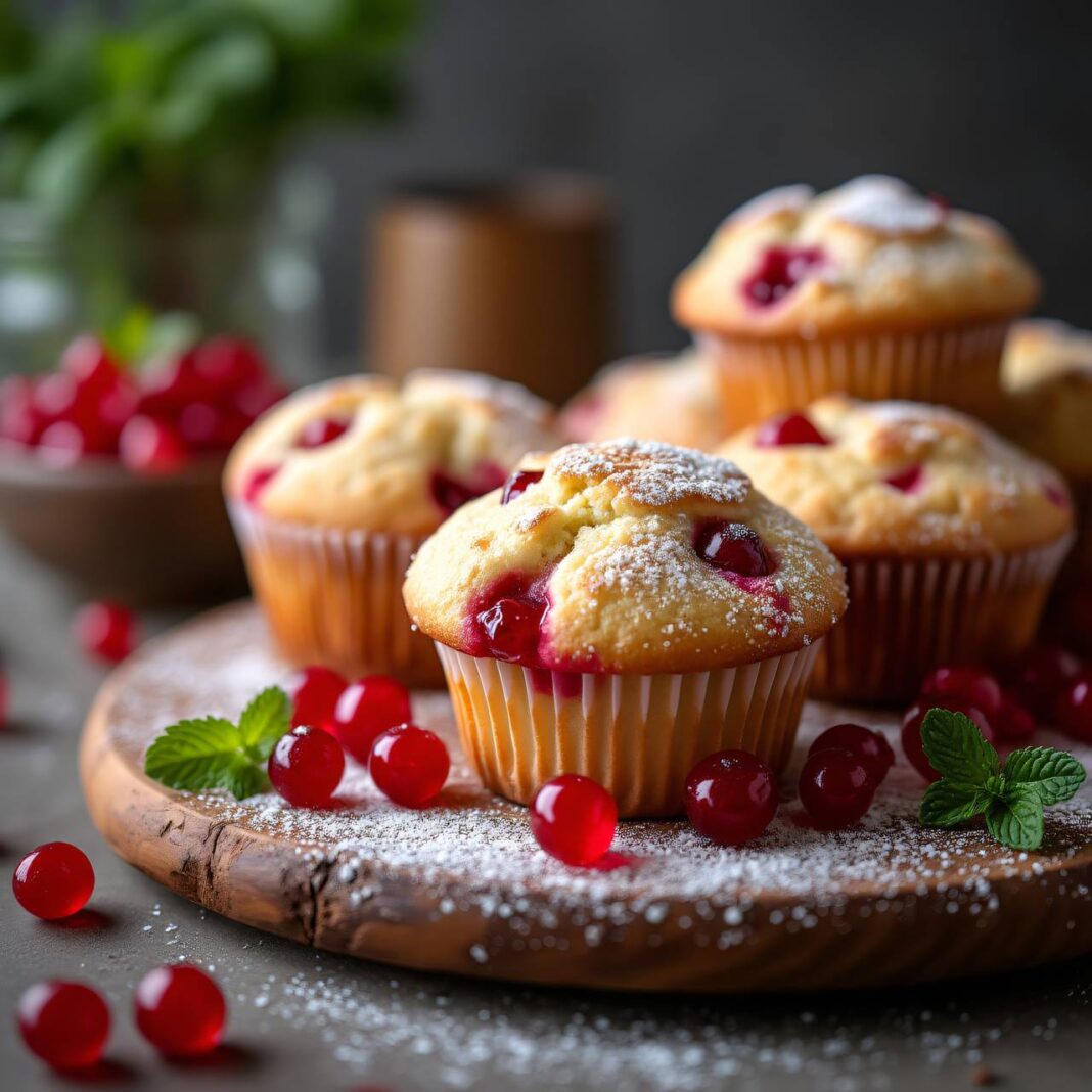 Mandel-Johannisbeermuffins mit Buttermilch Rezept Mandel-Johannisbeermuffins mit Buttermilch Rezept