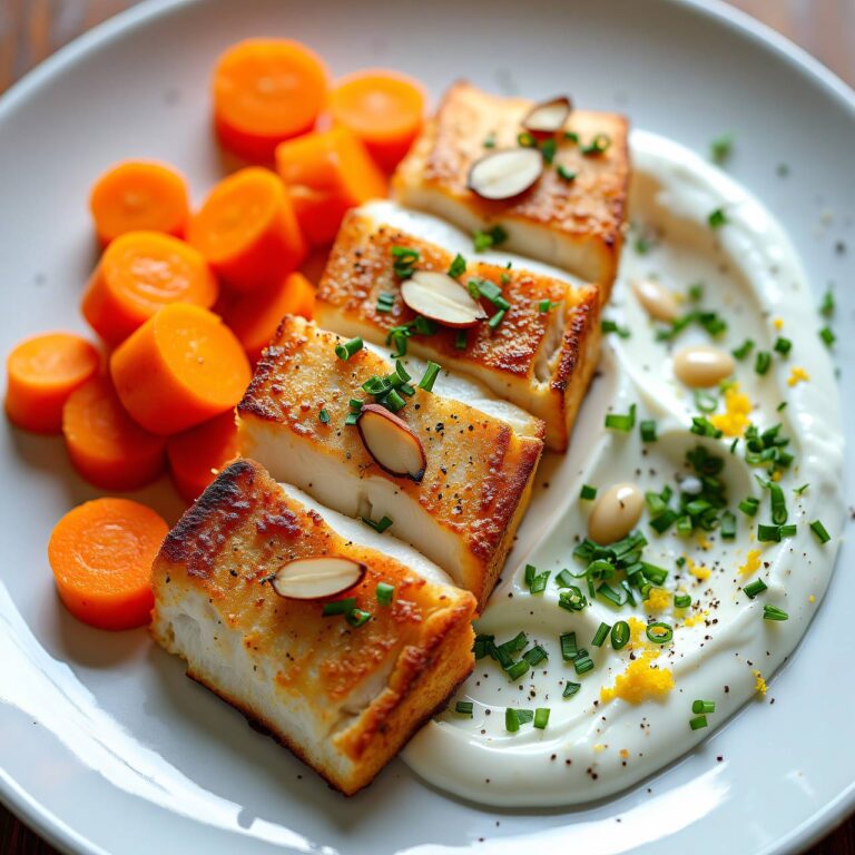Mandelfisch mit Kräuterquark (Low Carb) Rezept